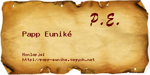 Papp Euniké névjegykártya